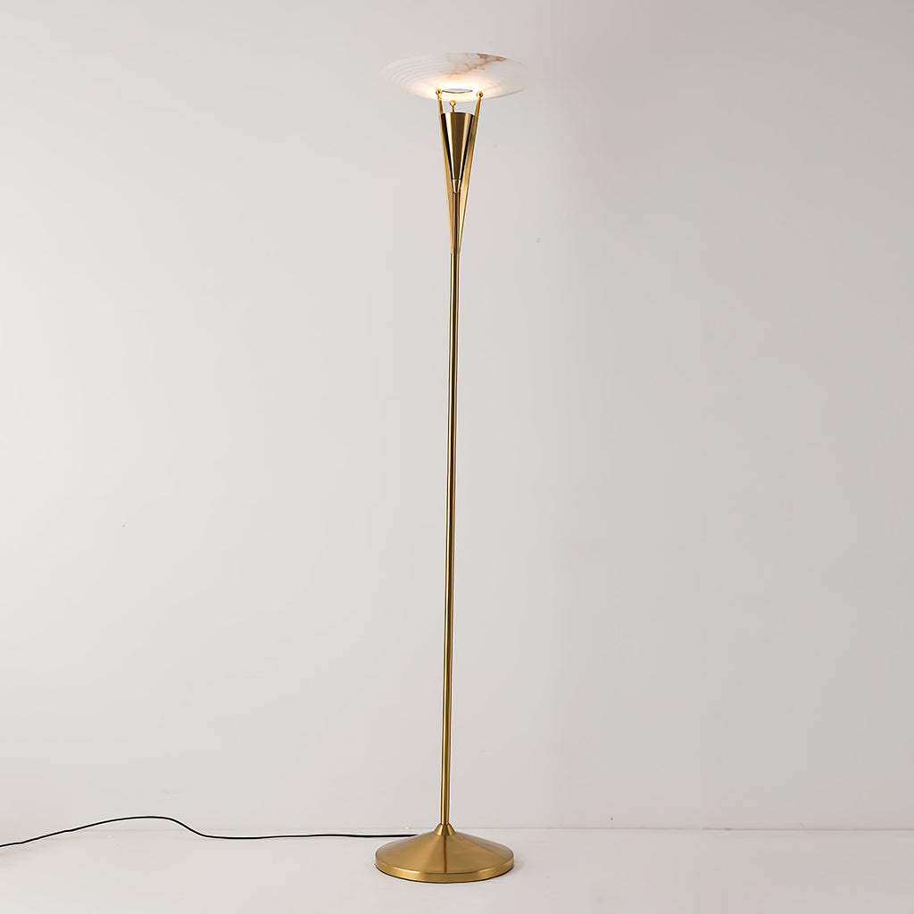 Lampadaire moderne Refil en Albâtre Cuivre