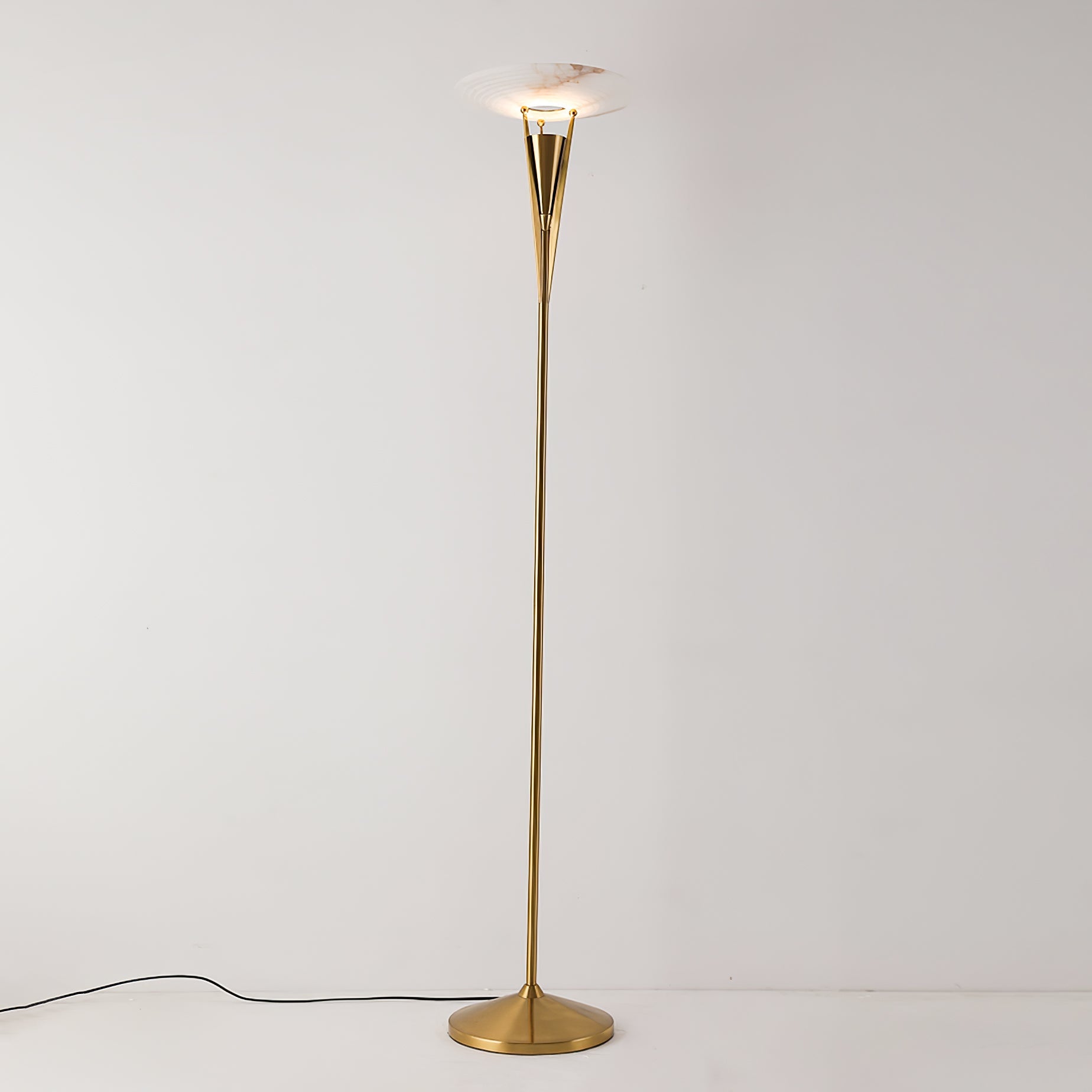 Lampadaire moderne Refil en Albâtre Cuivre