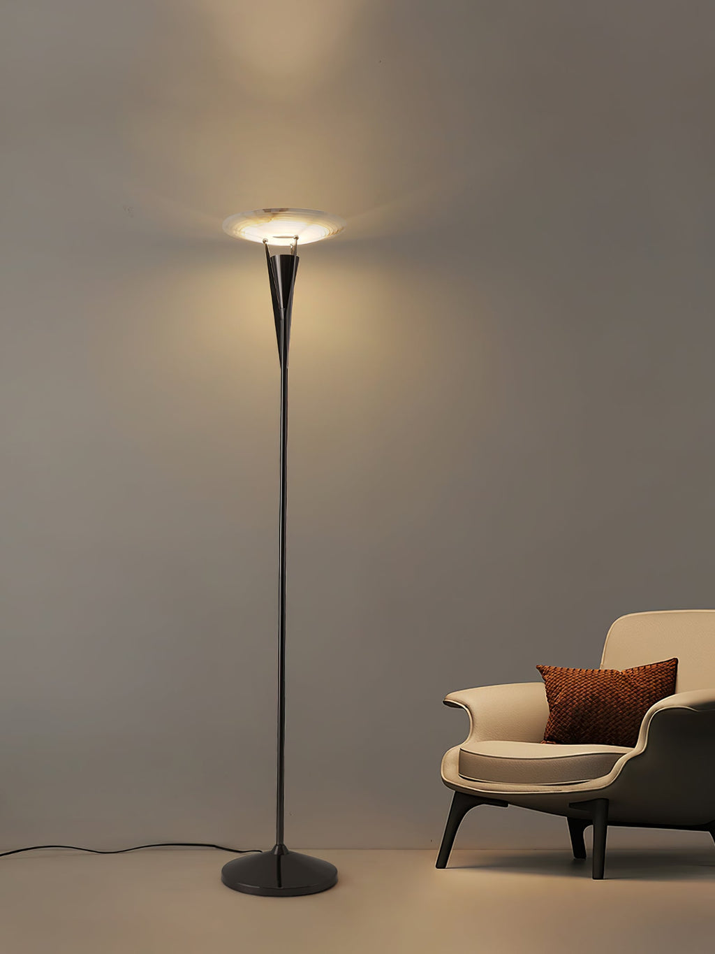 Lampadaire moderne Refil en Albâtre Cuivre