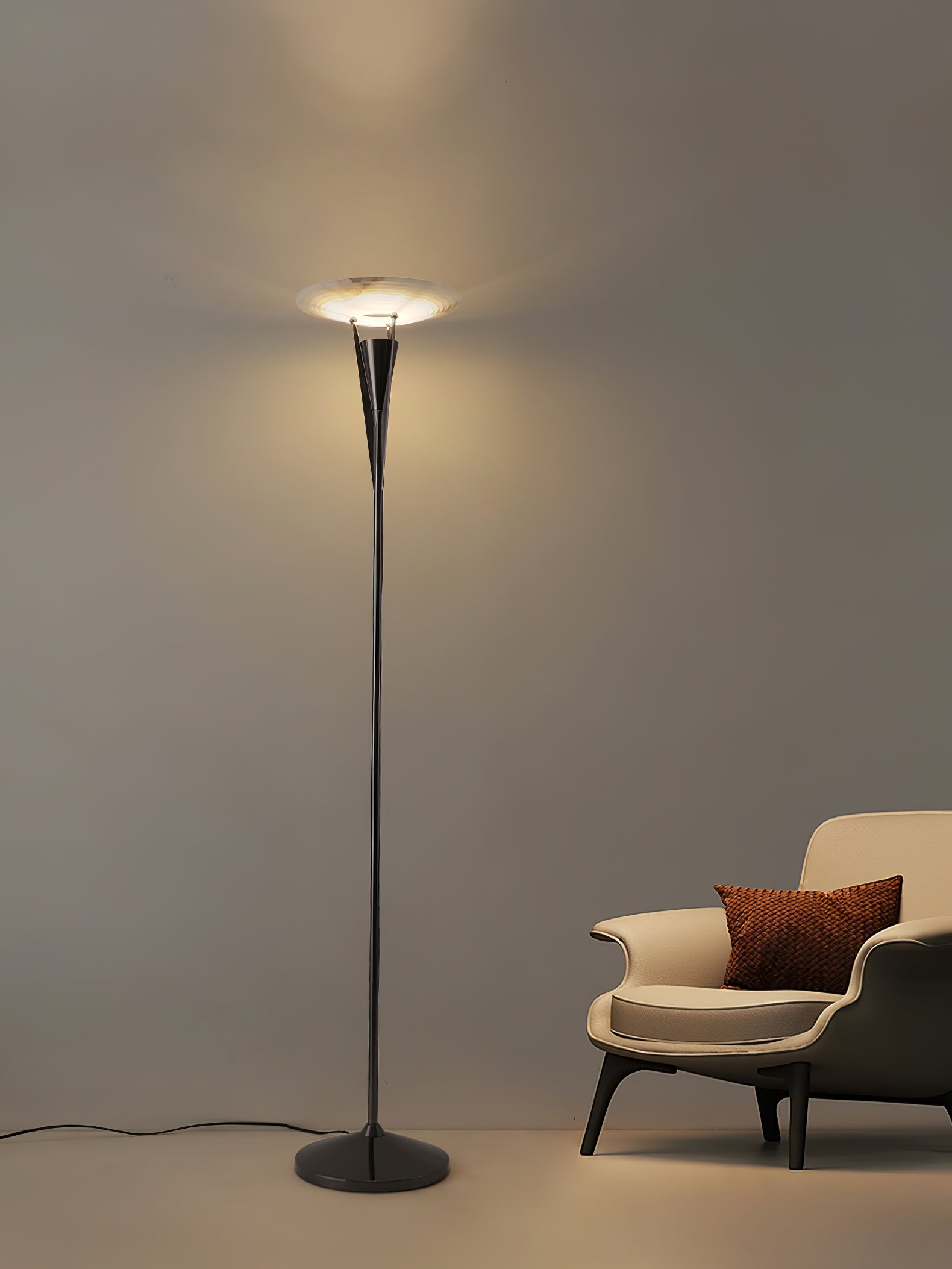 Lampadaire moderne Refil en Albâtre Cuivre
