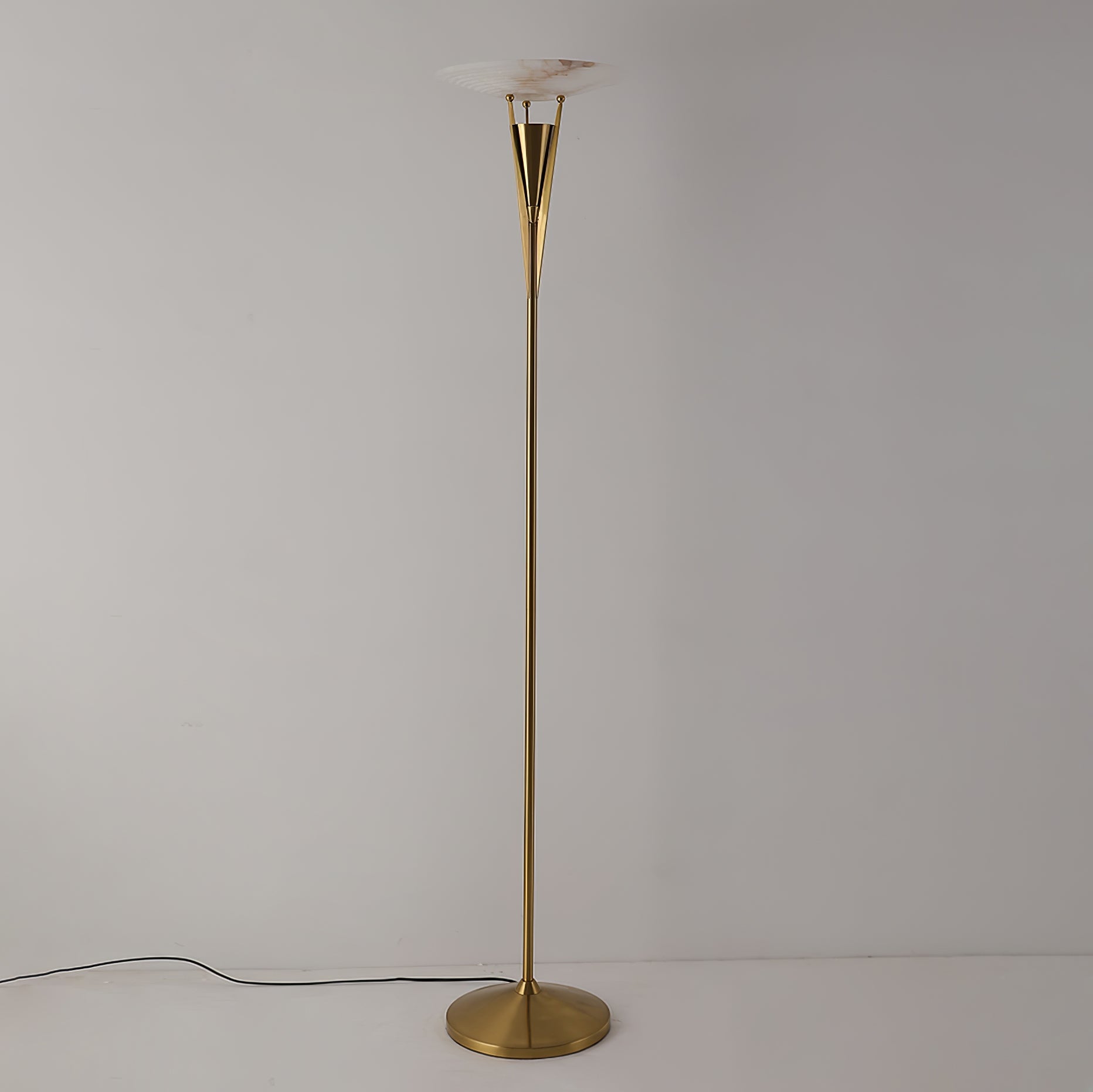 Lampadaire moderne Refil en Albâtre Cuivre