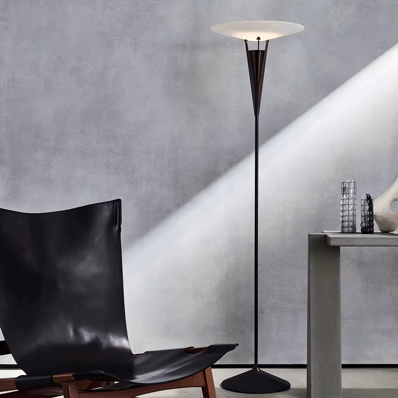 Lampadaire moderne Refil en Albâtre Cuivre