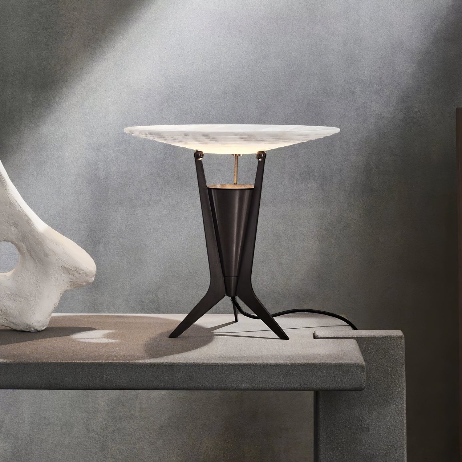 Lampe à poser moderne Refil en Albâtre Cuivre