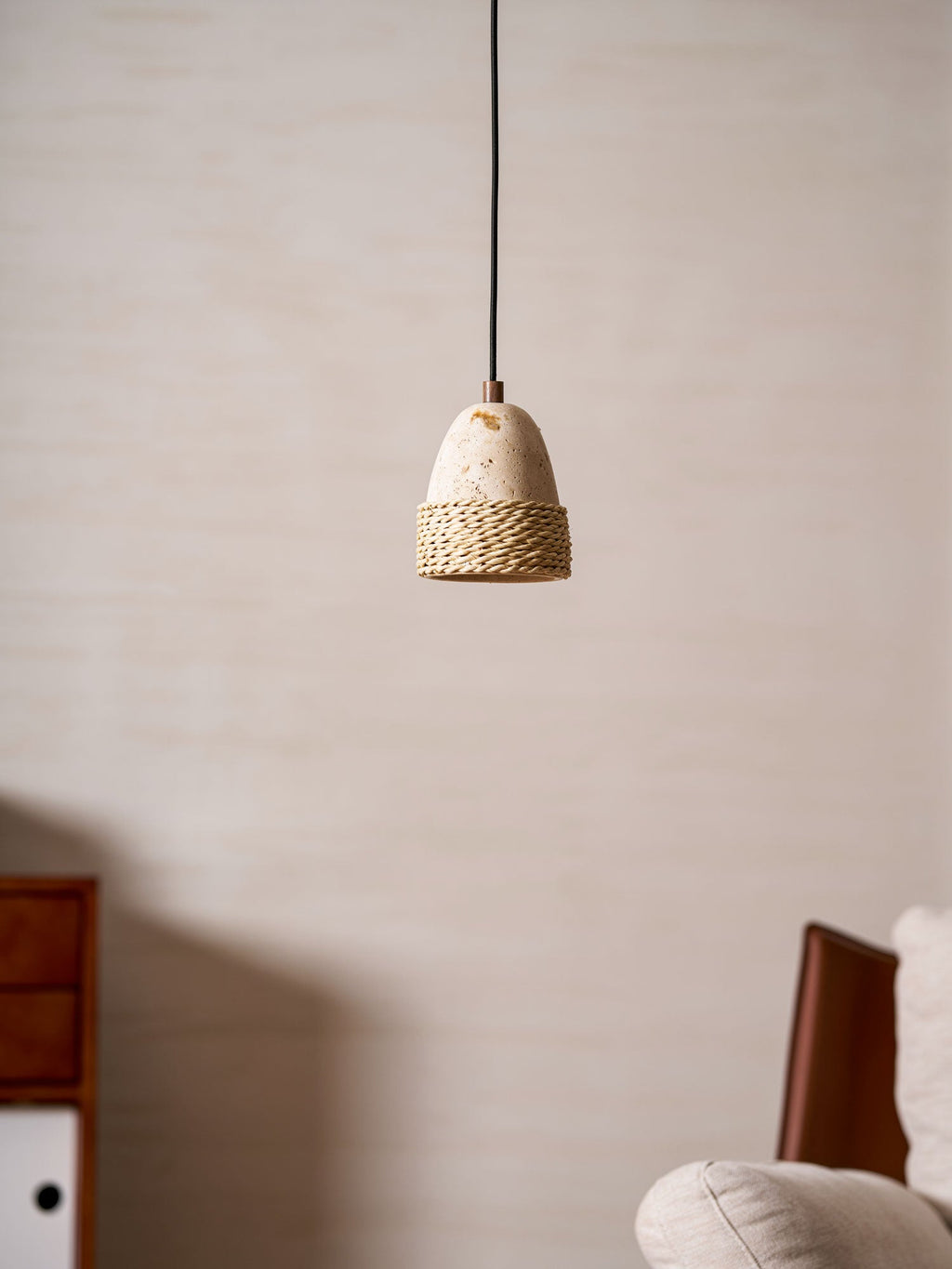 Suspension moderne Maris en Travertin jaune