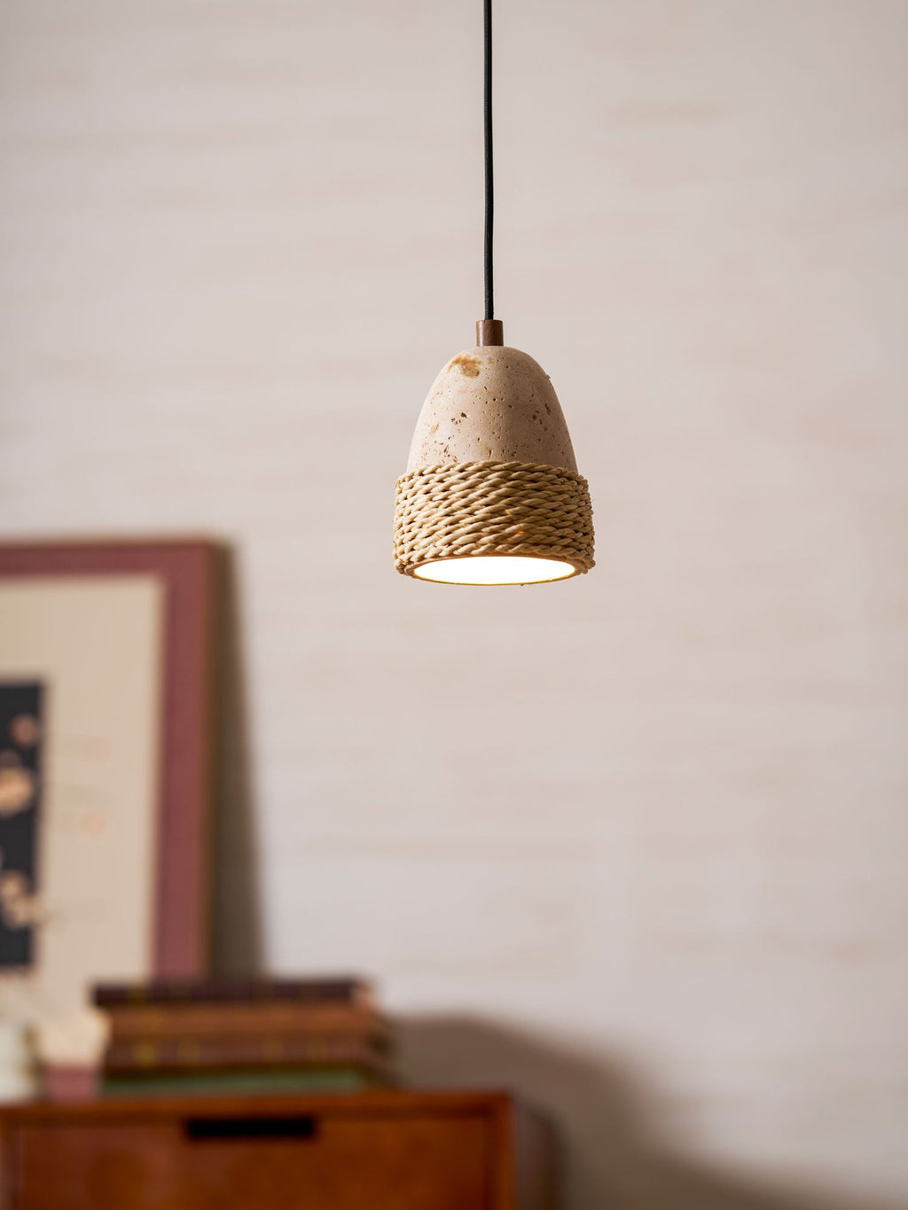 Suspension moderne Maris en Travertin jaune