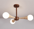 Lustre moderne Olavi en Noyer et travertin jaune