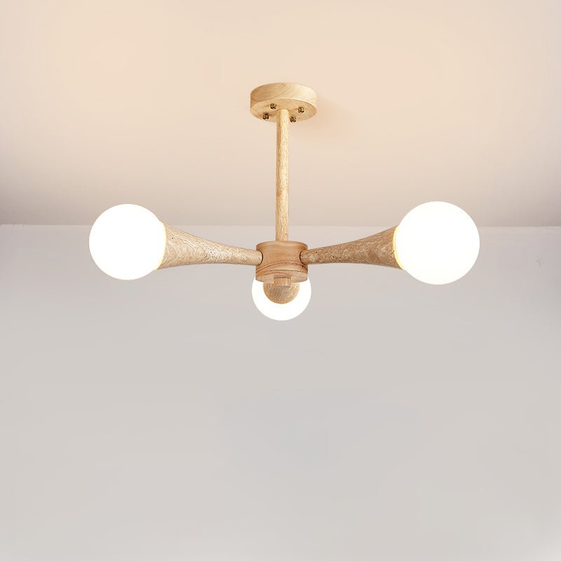 Lustre moderne Olavi en Bois et travertin jaune