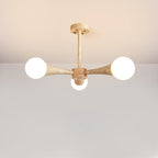 Lustre moderne Olavi en Bois et travertin jaune