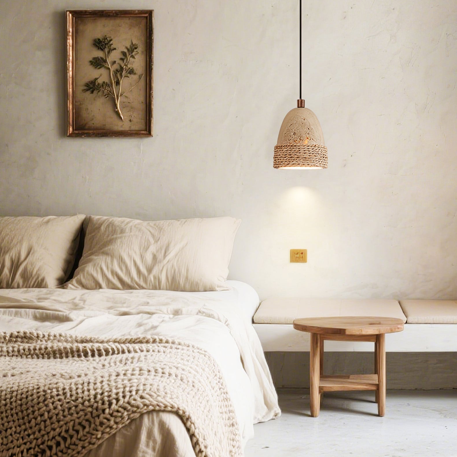 Suspension moderne Maris en Travertin jaune