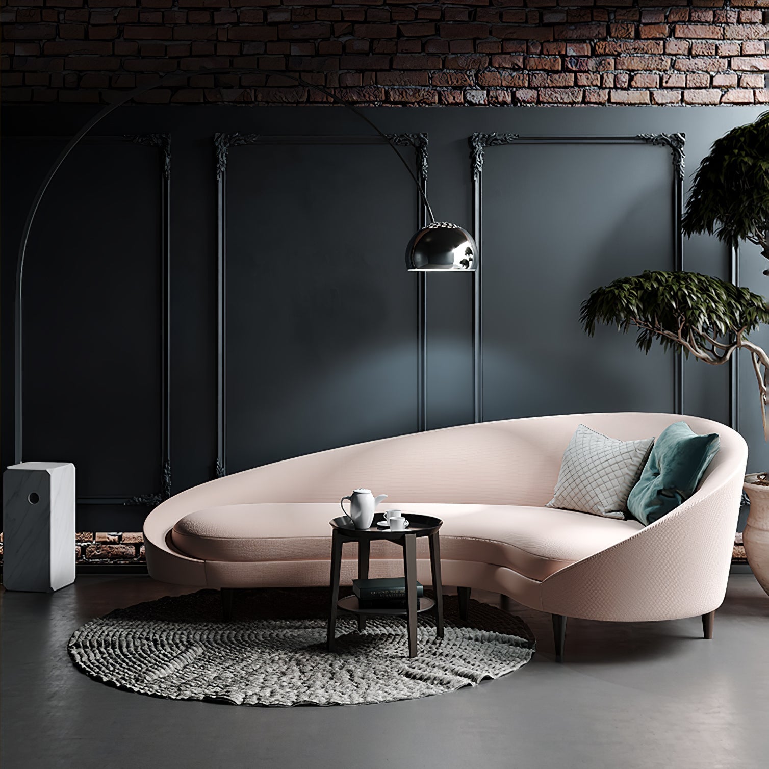 Lampadaire moderne Dav en Marbre