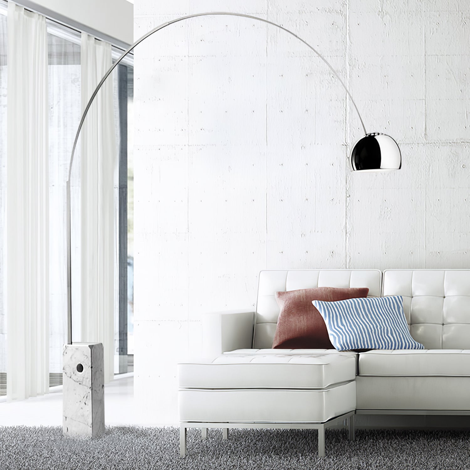 Lampadaire moderne Dav en Marbre