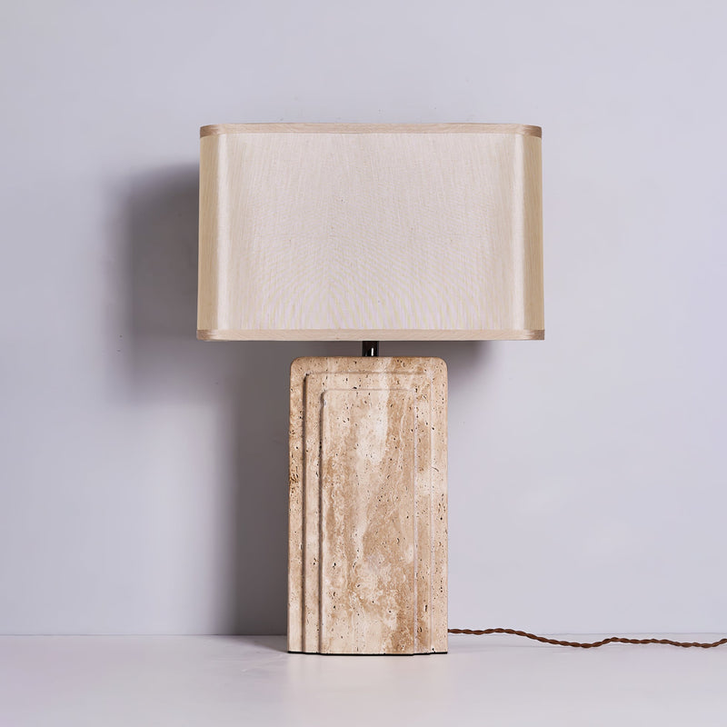 Lampe à poser moderne Cleon en Travertin jaune et beige