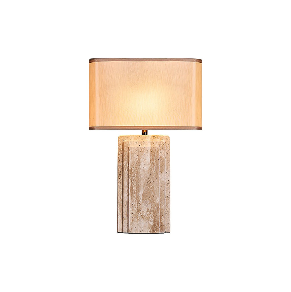 Lampe à poser moderne Cleon en Travertin jaune et beige