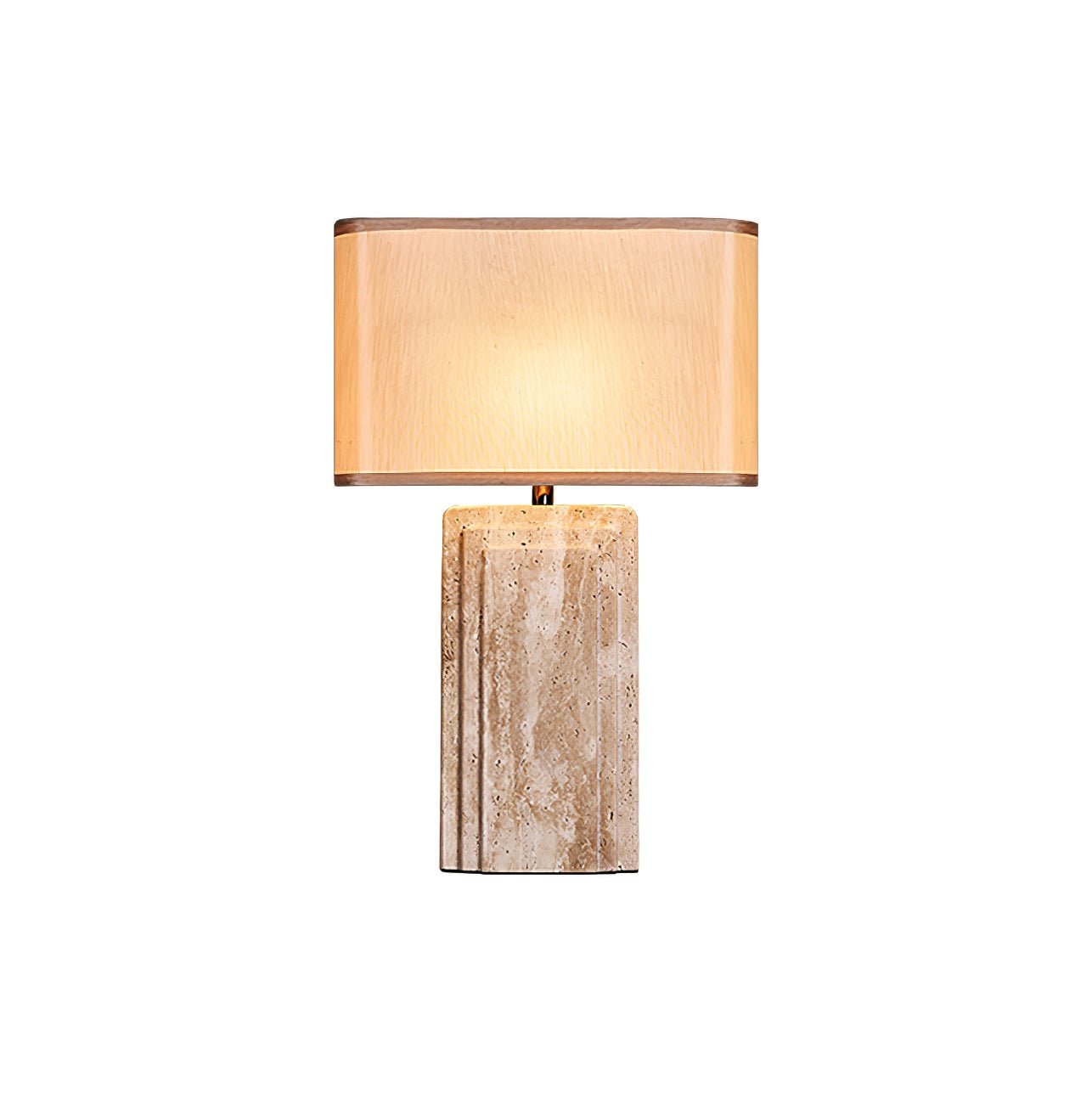 Lampe à poser moderne Cleon en Travertin jaune et beige