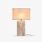 Lampe à poser moderne Cleon en Travertin jaune et beige
