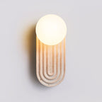 Applique murale moderne Cleon en Travertin jaune et blanc