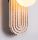 Applique murale moderne Cleon en Travertin jaune et blanc