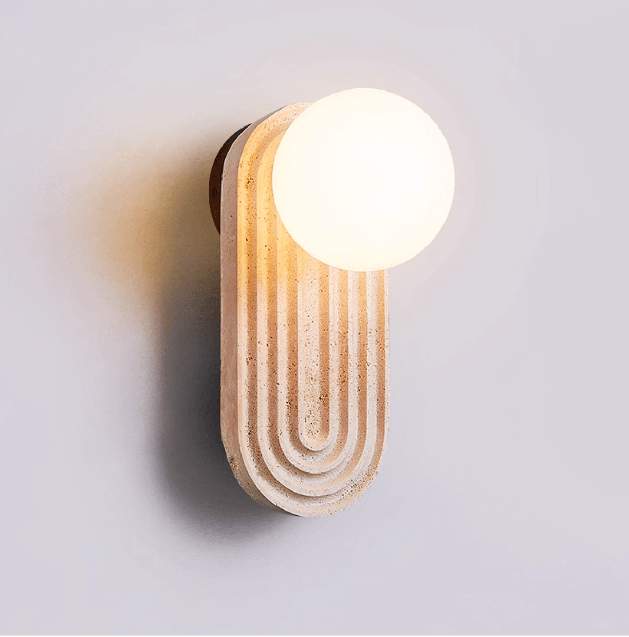 Applique murale moderne Cleon en Travertin jaune et blanc
