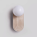 Applique murale moderne Cleon en Travertin jaune et blanc