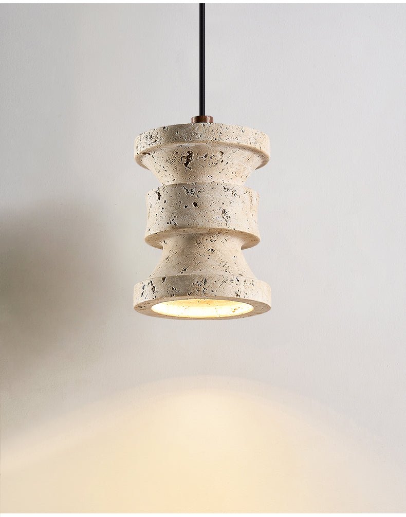 Suspension moderne Herluf en Travertin jaune