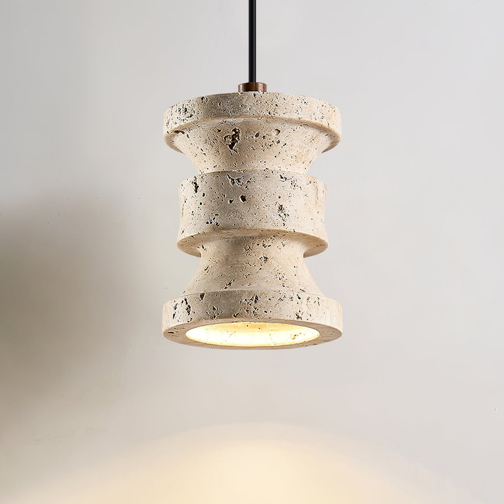 Suspension moderne Herluf en Travertin jaune