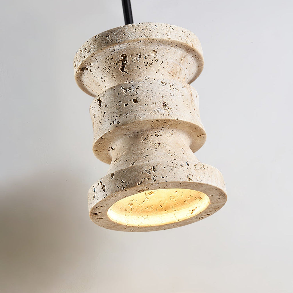 Suspension moderne Herluf en Travertin jaune