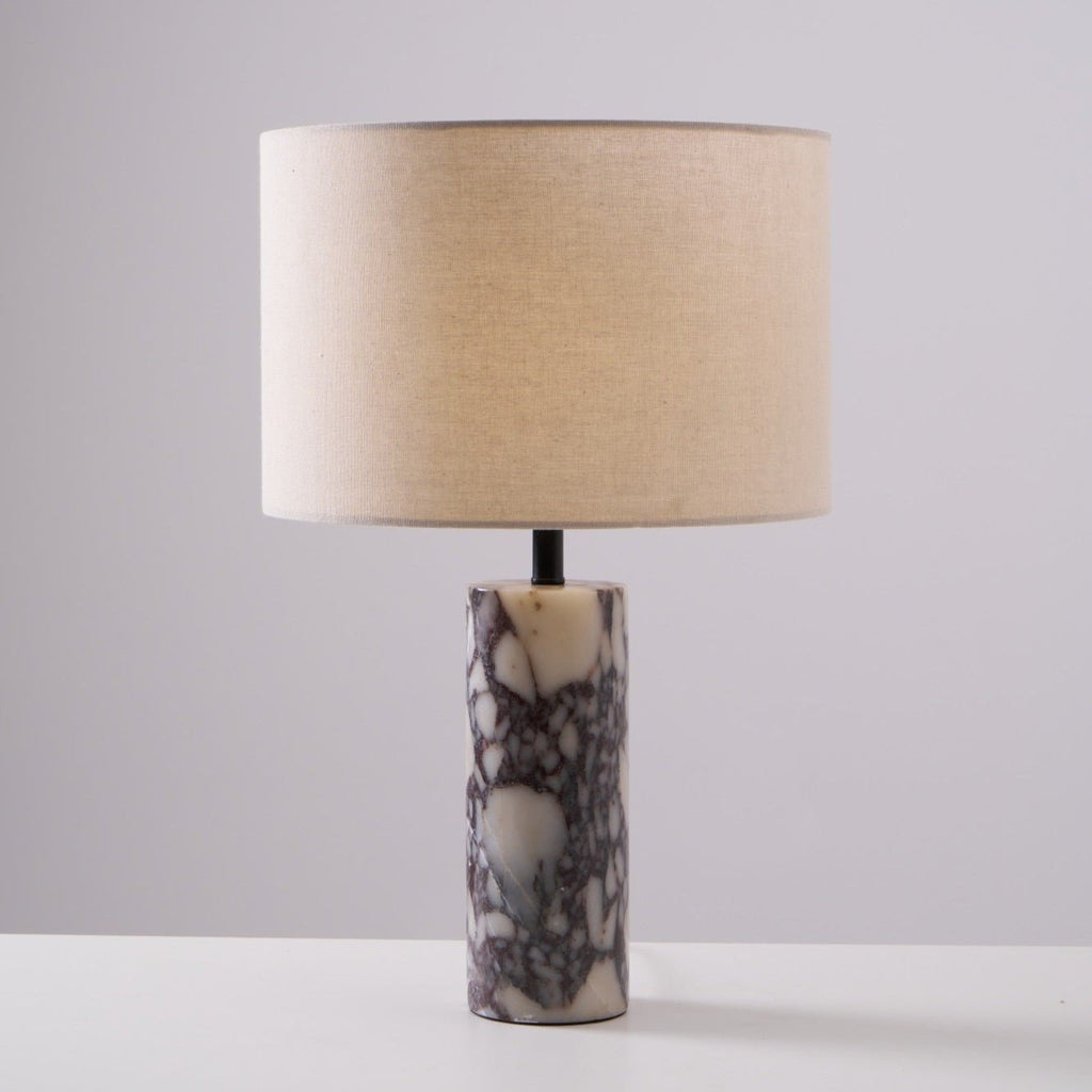 Lampe à poser moderne Roan en Marbre Gris et beige