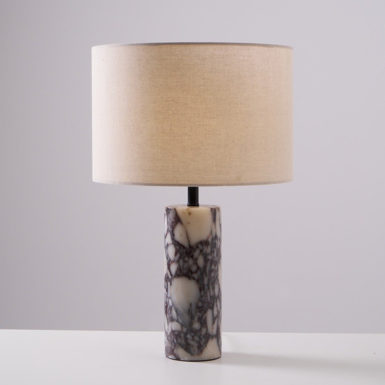 Lampe à poser moderne Roan en Marbre Gris et beige