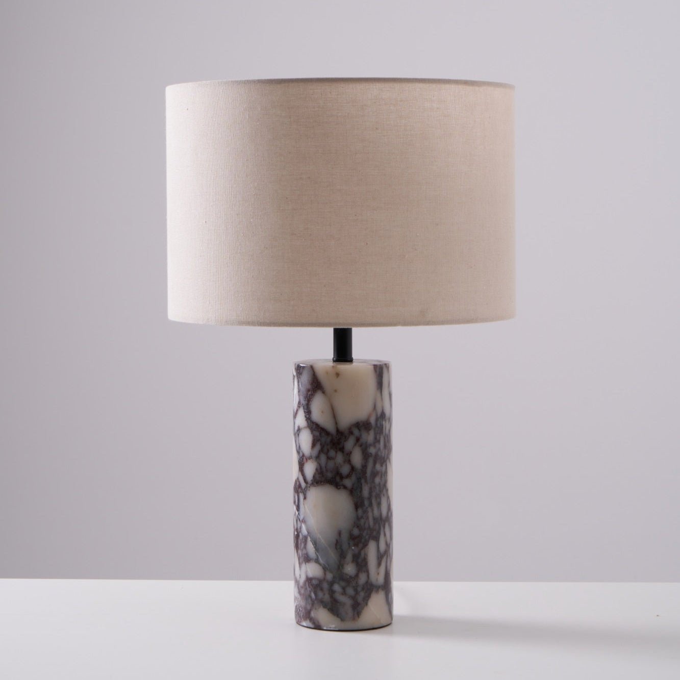 Lampe à poser moderne Roan en Marbre Gris et beige