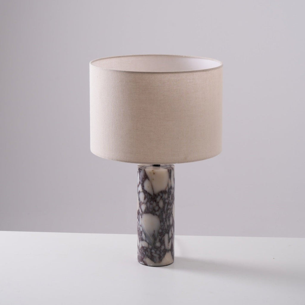 Lampe à poser moderne Roan en Marbre Gris et beige