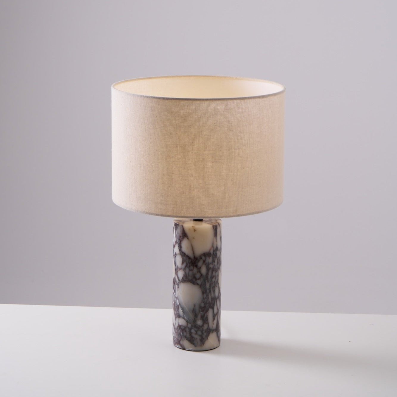 Lampe à poser moderne Roan en Marbre Gris et beige