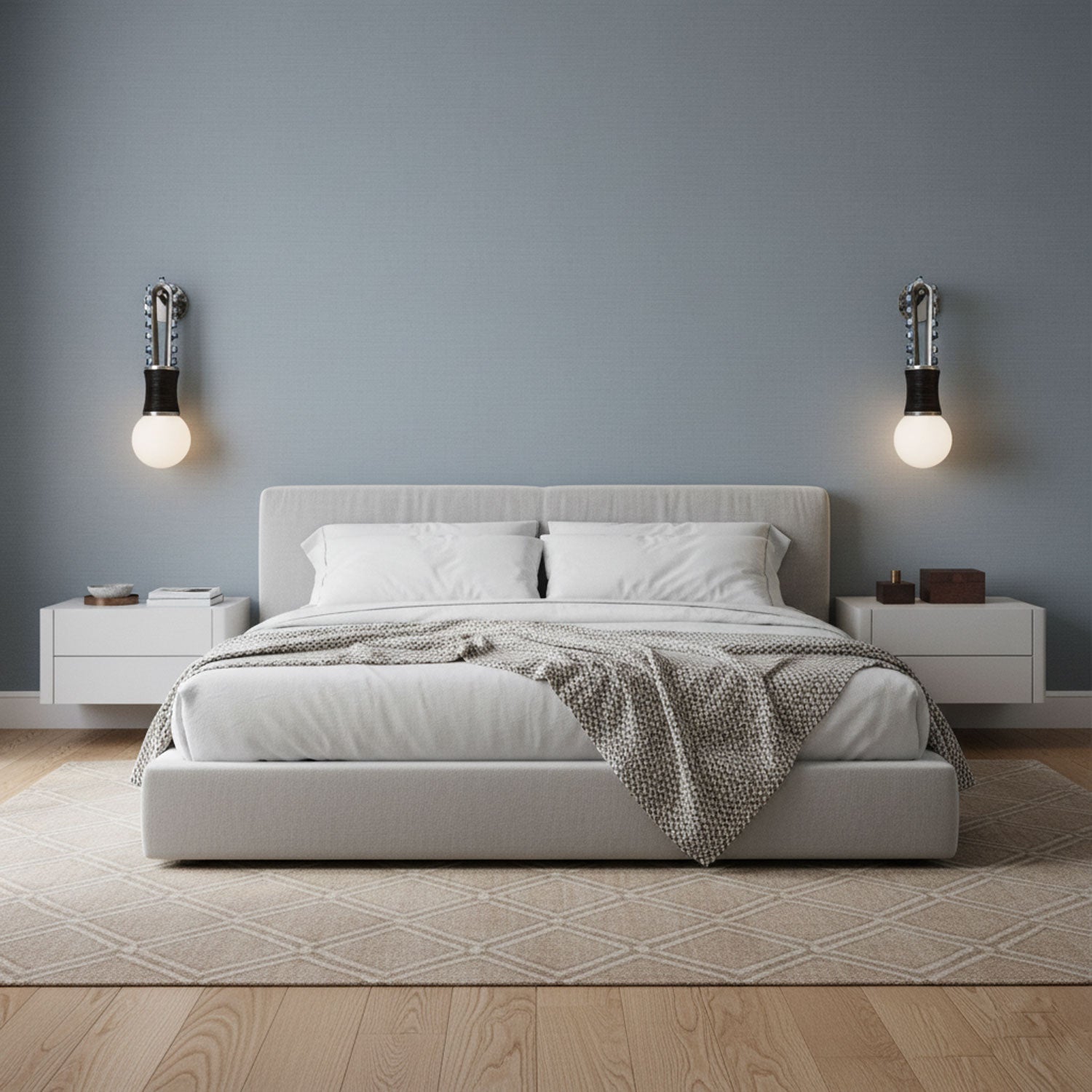 Applique murale moderne Agard en Laiton et beige