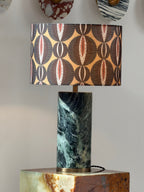 Lampe à poser moderne Hob en pierre, Travertin Vert marbre et noir