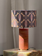 Lampe à poser moderne Hob en pierre, Marbre Rouge travertin et noir