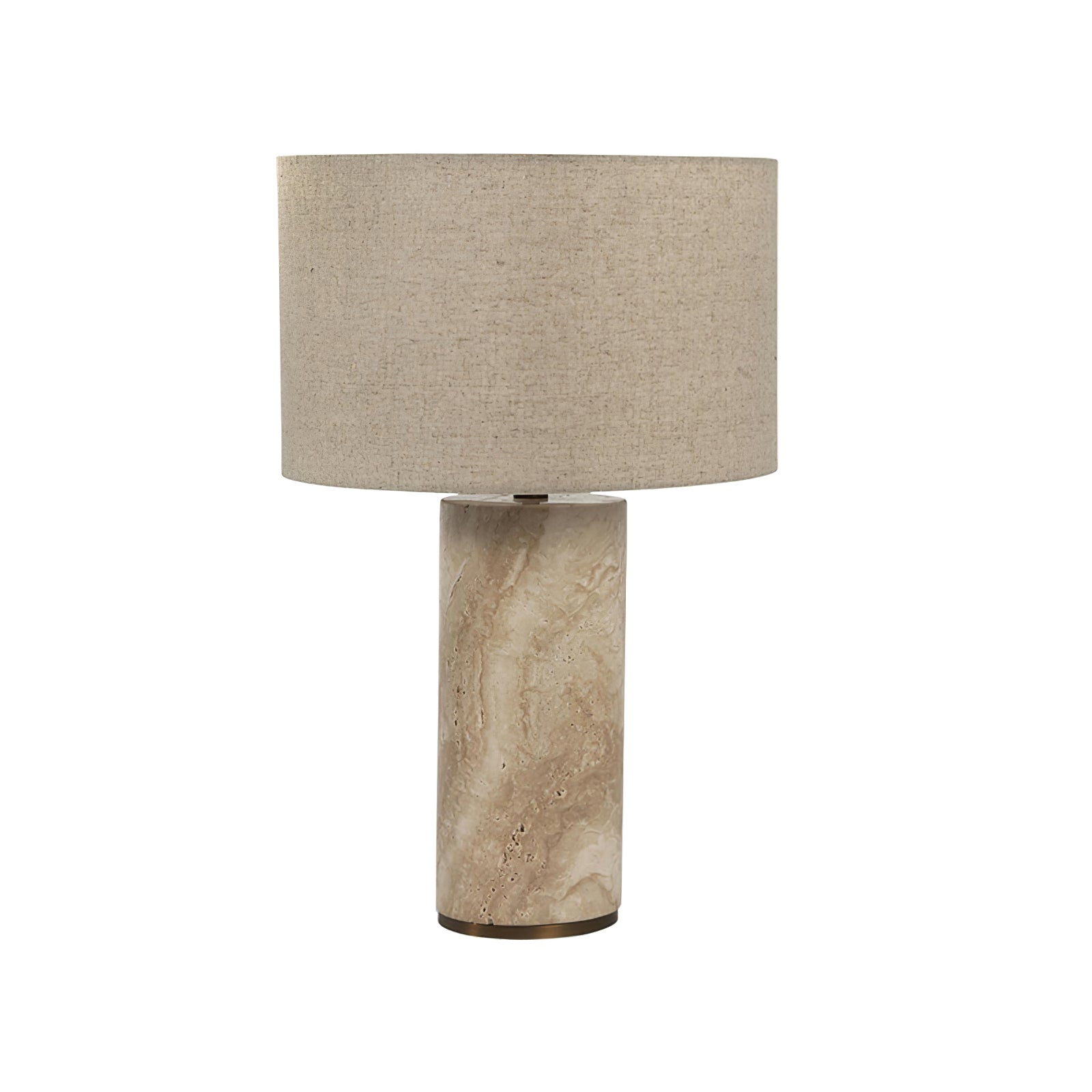 Lampe à poser moderne Hob en pierre, Marbre Rouge travertin et beige