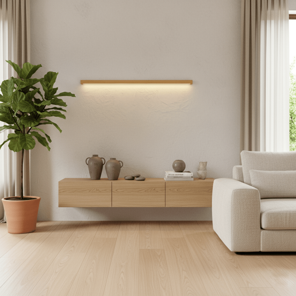Applique murale moderne Siggi en bois Noyer