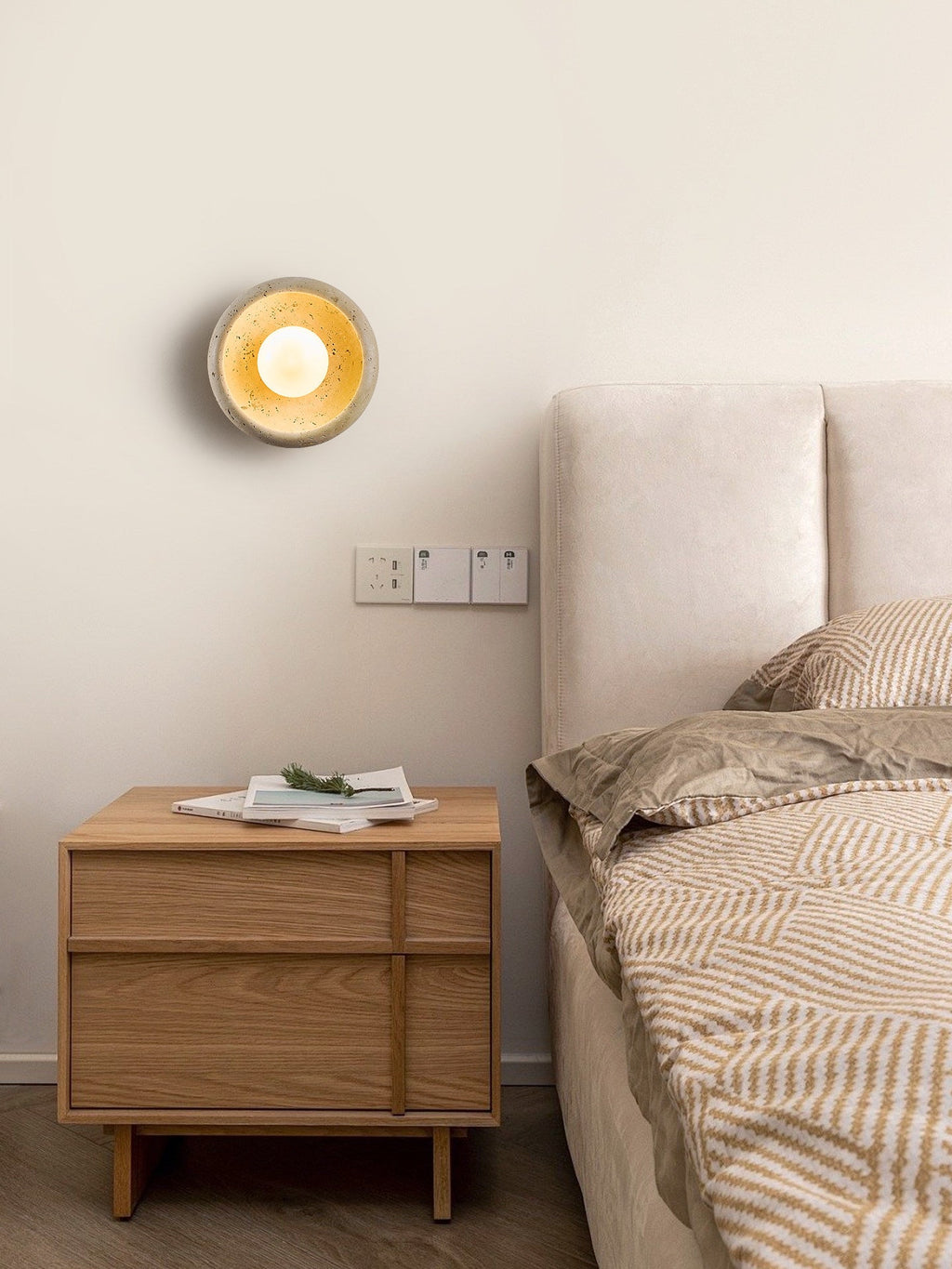 Applique murale moderne Ormr en Travertin jaune