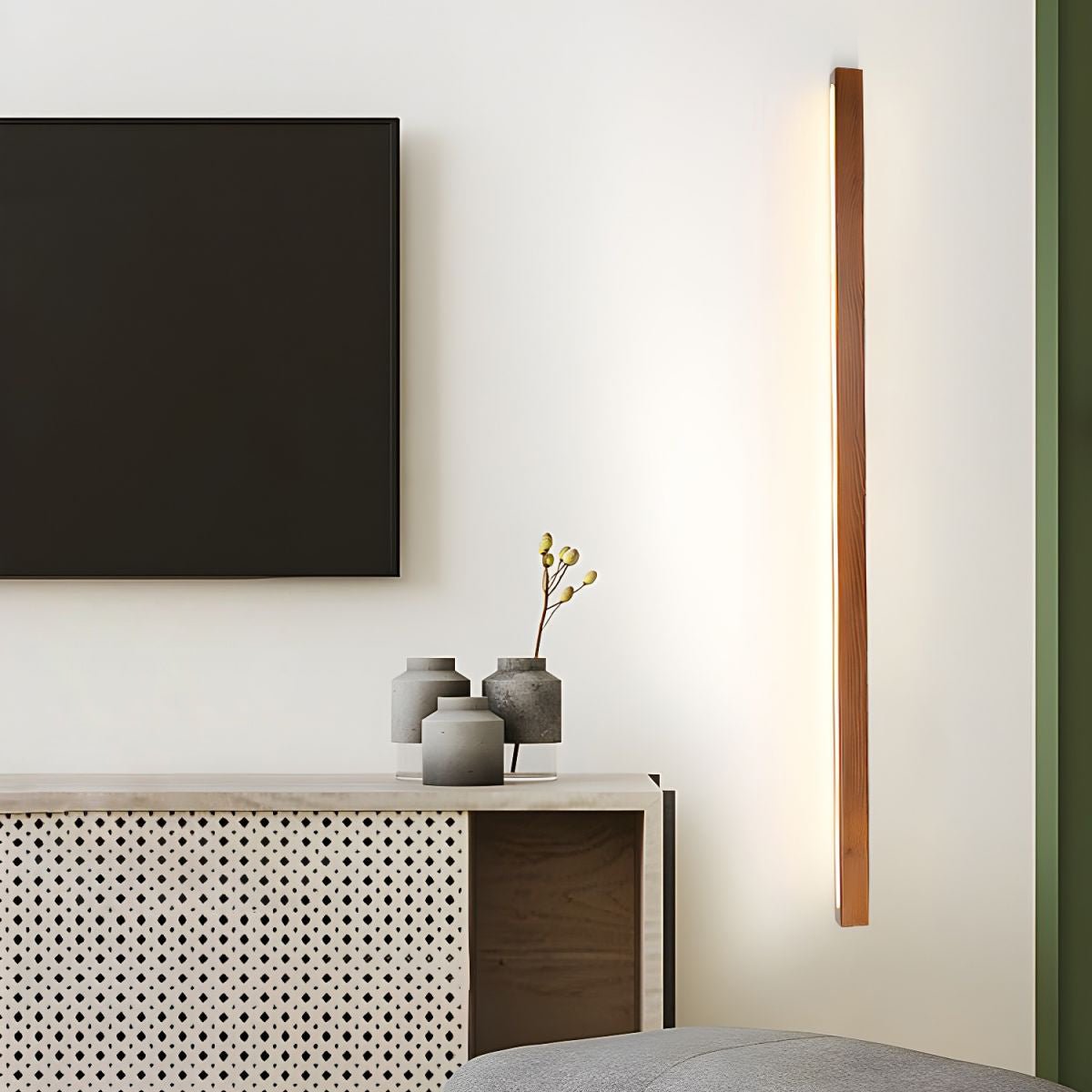 Applique murale moderne Siggi en bois Noyer