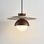 Suspension moderne Ormr en Travertin jaune et noyer