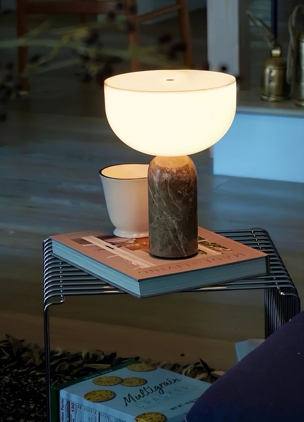Lampe à poser moderne Lewin en Marbre Blanc