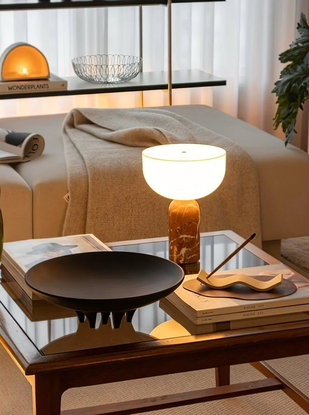 Lampe à poser moderne Lewin en Marbre Gris