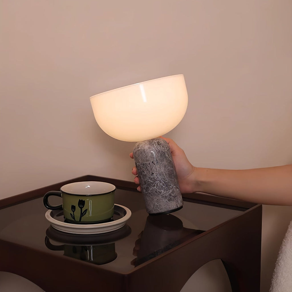 Lampe à poser moderne Lewin en Marbre Gris
