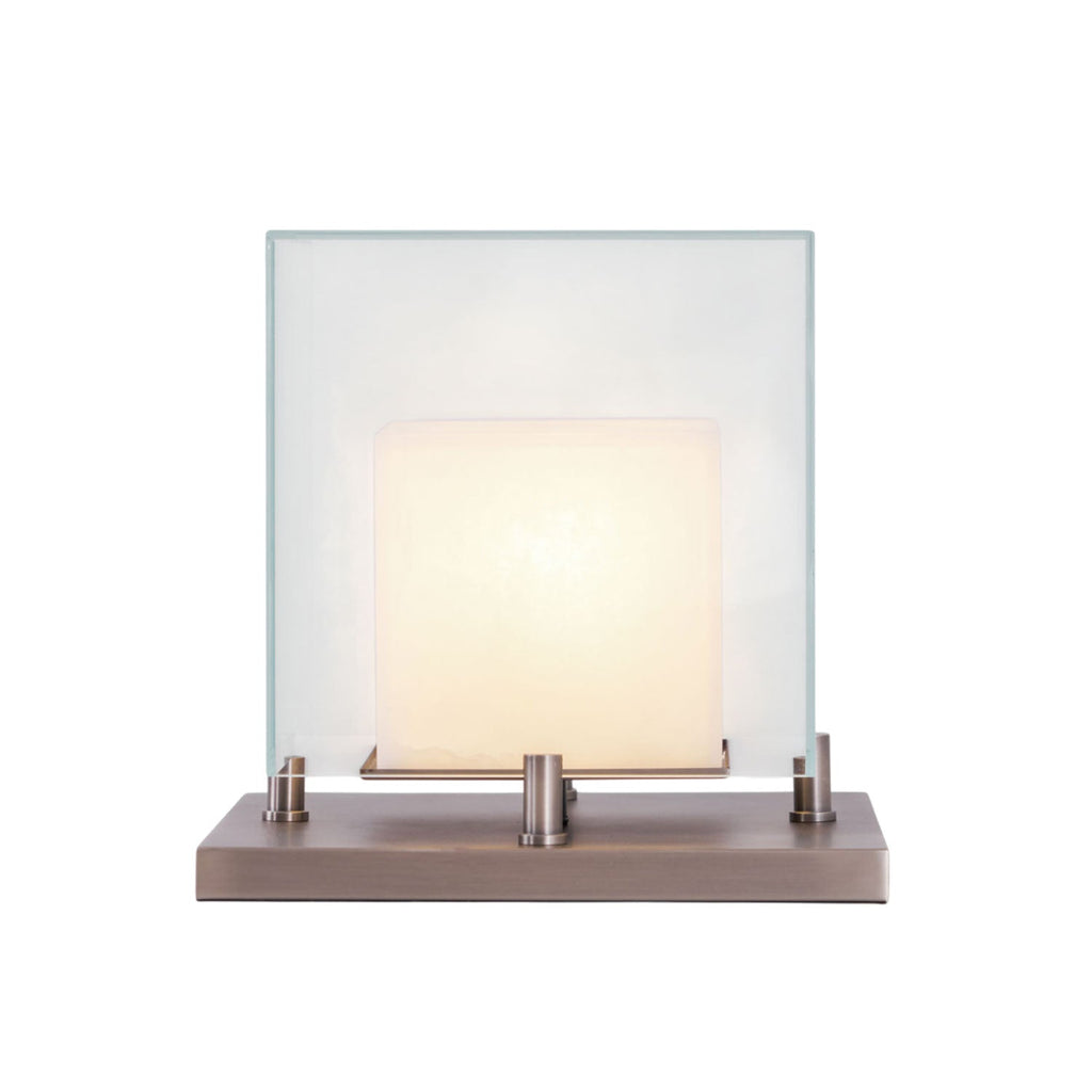 Lampe à poser moderne Creed en Albâtre Noir et transparent et blanc