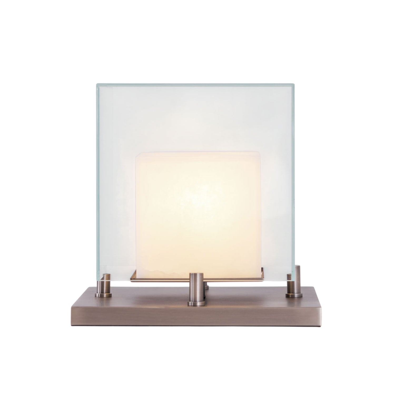 Lampe à poser moderne Creed en Albâtre Noir et transparent et blanc
