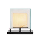 Lampe à poser moderne Creed en Albâtre Bronze et transparent et blanc