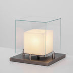 Lampe à poser moderne Creed en Albâtre Bronze et transparent et blanc