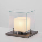 Lampe à poser moderne Creed en Albâtre Bronze et transparent et blanc