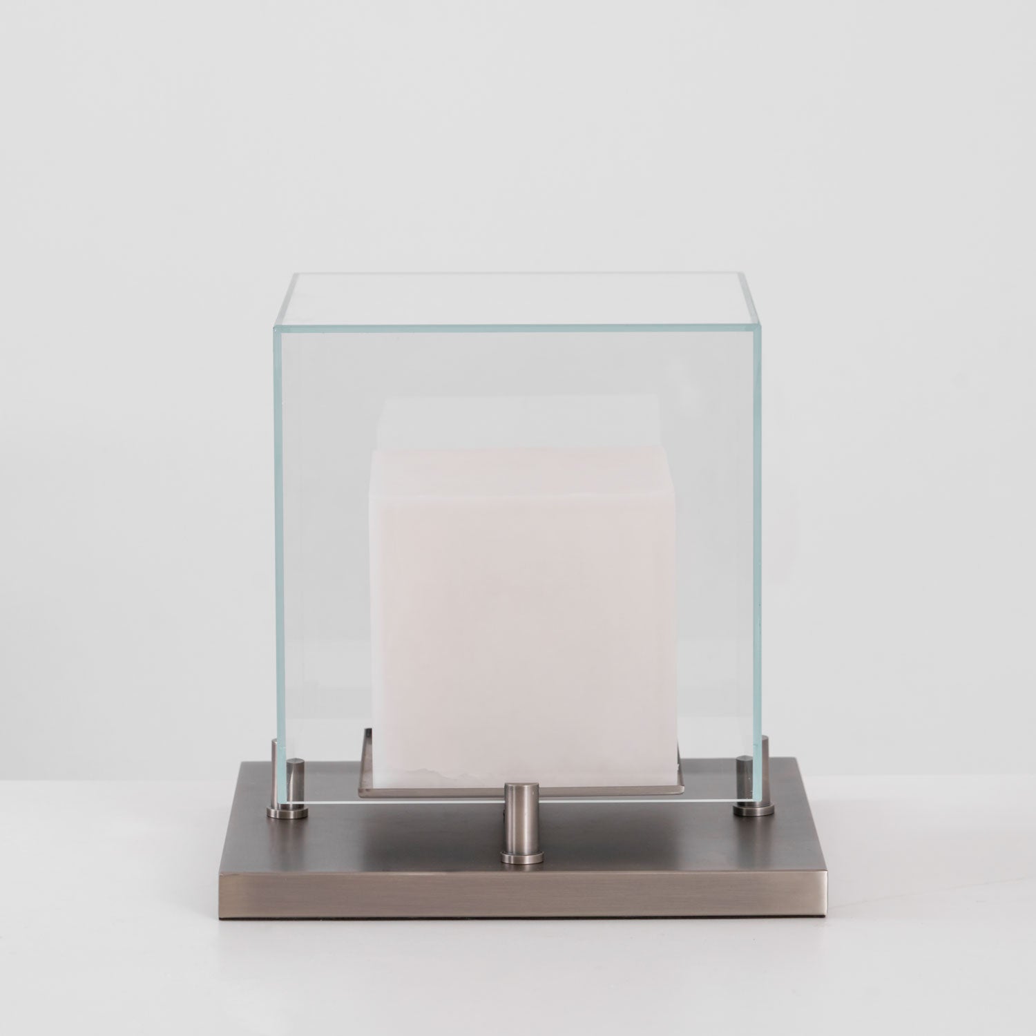 Lampe à poser moderne Creed en Albâtre Noir et transparent et blanc