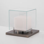 Lampe à poser moderne Creed en Albâtre Noir et transparent et blanc