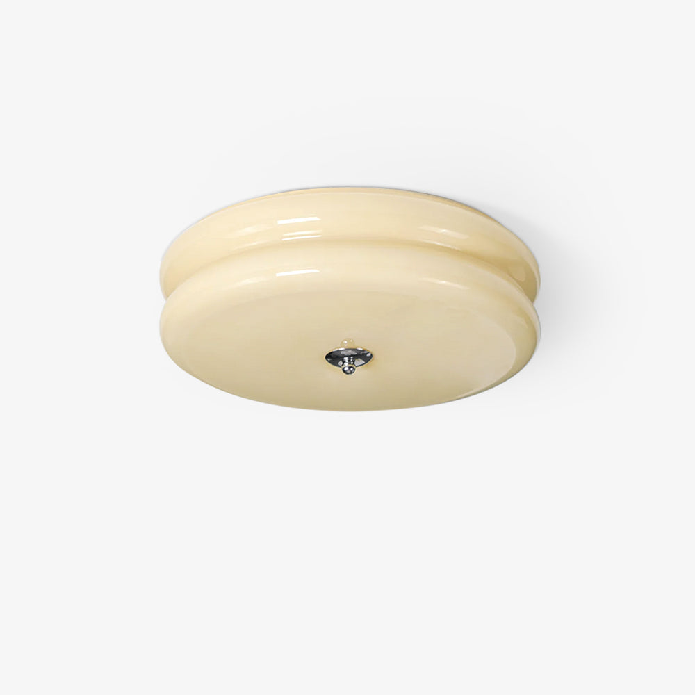 Plafonnier vintage Kean en Fer, Métal, Verre Chrome et blanc